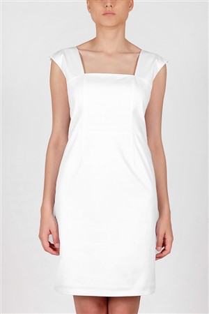PERLY Kollu Elbise Beyaz