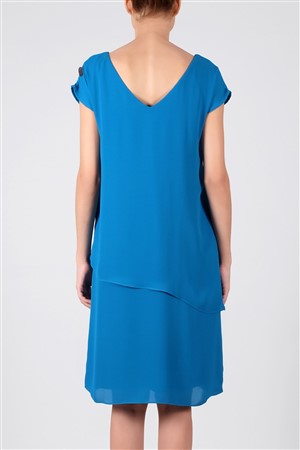 CARITA Kollu Elbise Mavı