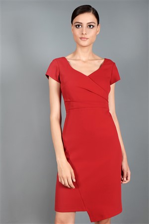 Elanor Kısa Krep Elbise Kırmızı