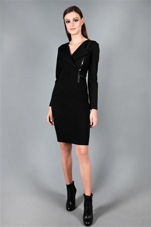 Sierra Çelik Örme Kısa Elbise Siyah