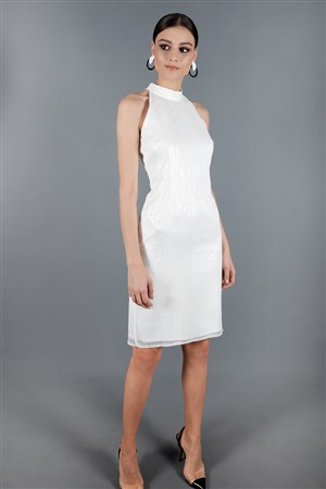 Lolana Kısa Elbise Beyaz
