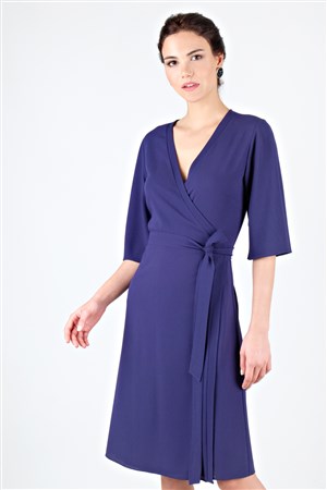 Lonzo Anvelop Bağcıklı Elbise Lacivert